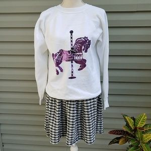 Vintage Carousel Horse Long Sleeve Sweatshirt